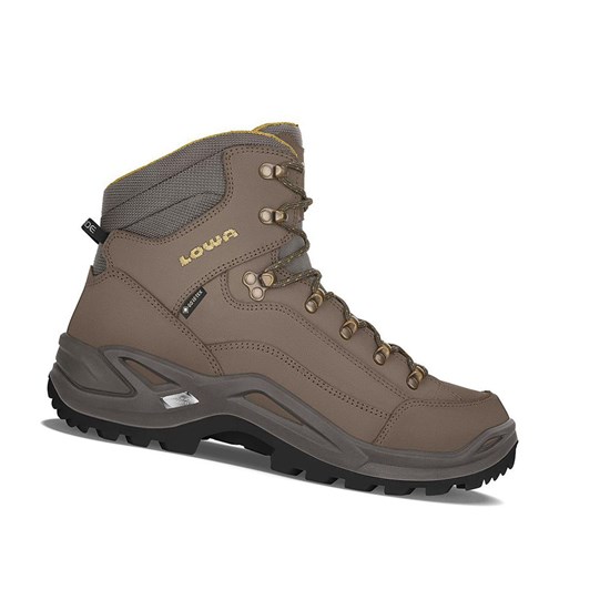 Lowa Renegade GTX Mid Wanderstiefel Herren Olivgrün Senfgelb | DLZ-963054